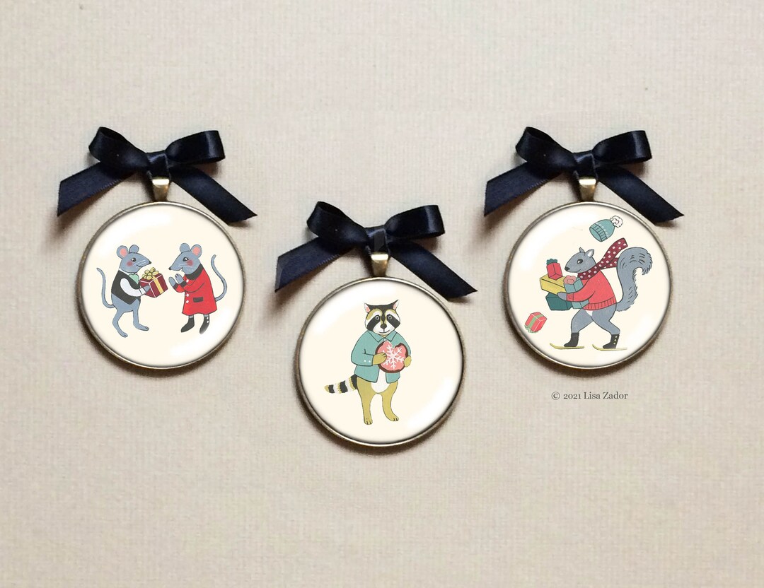 Woodland Animal Christmas Ornaments, Tree Ornament, Country Christmas