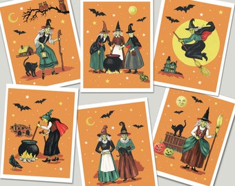 Wicked Witch Cards, Witchcraft, Halloween Cards, Vintage Halloween, Graveyard, Spooky, Funny Halloween