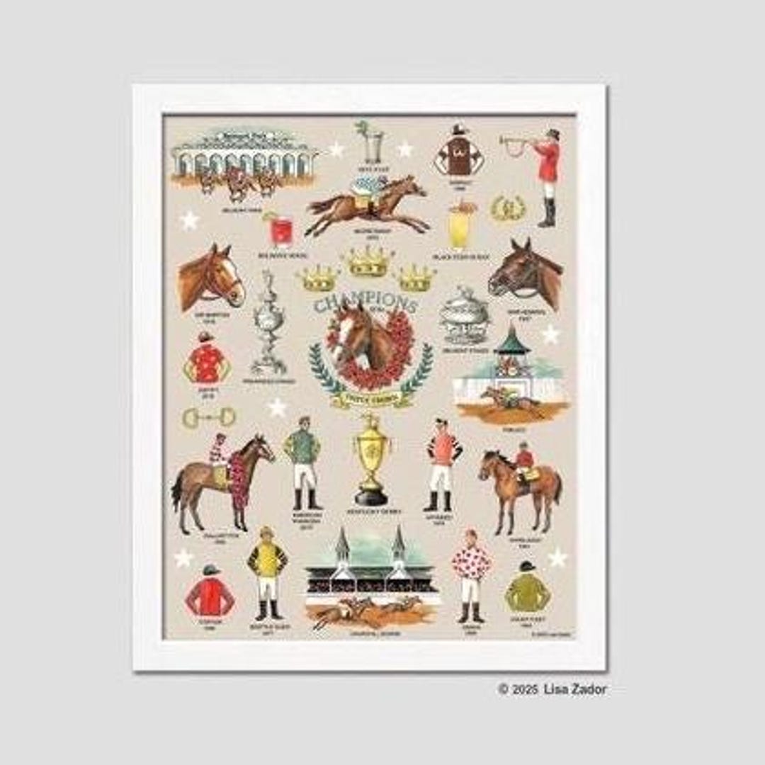 Horse Racing Triple Crown Print, Kentucky Derby Print From