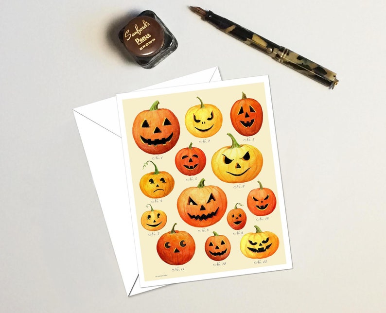 Halloween Cards Jack-O-Lantern Cards Pumpkin Cards Retro Halloween Cards Vintage Halloween Jack O Lanterns image 1