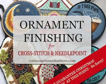 Needlepoint Ornament Finishing Service and Cross-stitch Finishing with Fast Turnaround - All Hand Stitching