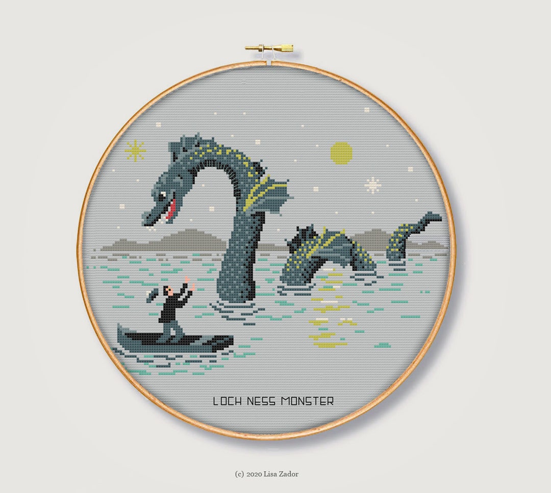 Loch Ness Monster Cross-stitch Pattern- Counted Cross-stitch