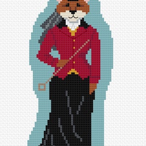 Lady Fox Hunt Cross-Stitch Pattern Counted Cross-stitch Needlepoint Pattern Instant Download PDF Digital image 4