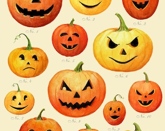 オリジナルアートワークからのハロウィーンのカボチャとジャック・オー