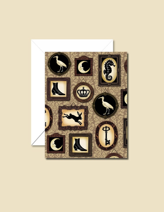 Silhouette Cards Gothic Victorian Notecards Cabinet Of Etsy
