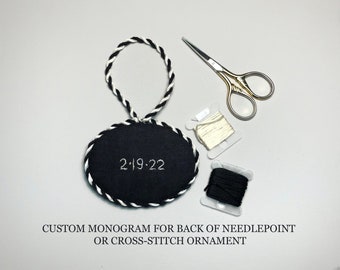 Custom Monogram for Needlepoint and Cross-stitch Ornaments
