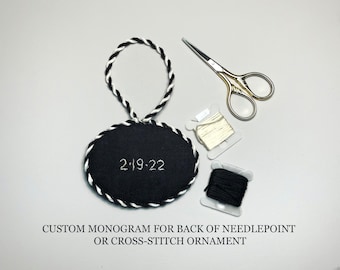 Custom Monogram for Needlepoint and Cross-stitch Ornaments - Personalized