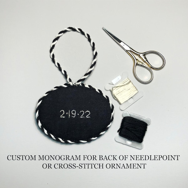 Custom Monogram for Needlepoint and Cross-stitch Ornaments