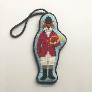 Needlepoint Canvas Fox Hunt Needlepoint Ornament Hand Painted Lady or Gentleman image 6