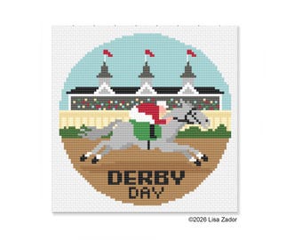Derby Day Cross-stitch Pattern - Kentucky Derby - PDF Download - Original Artwork