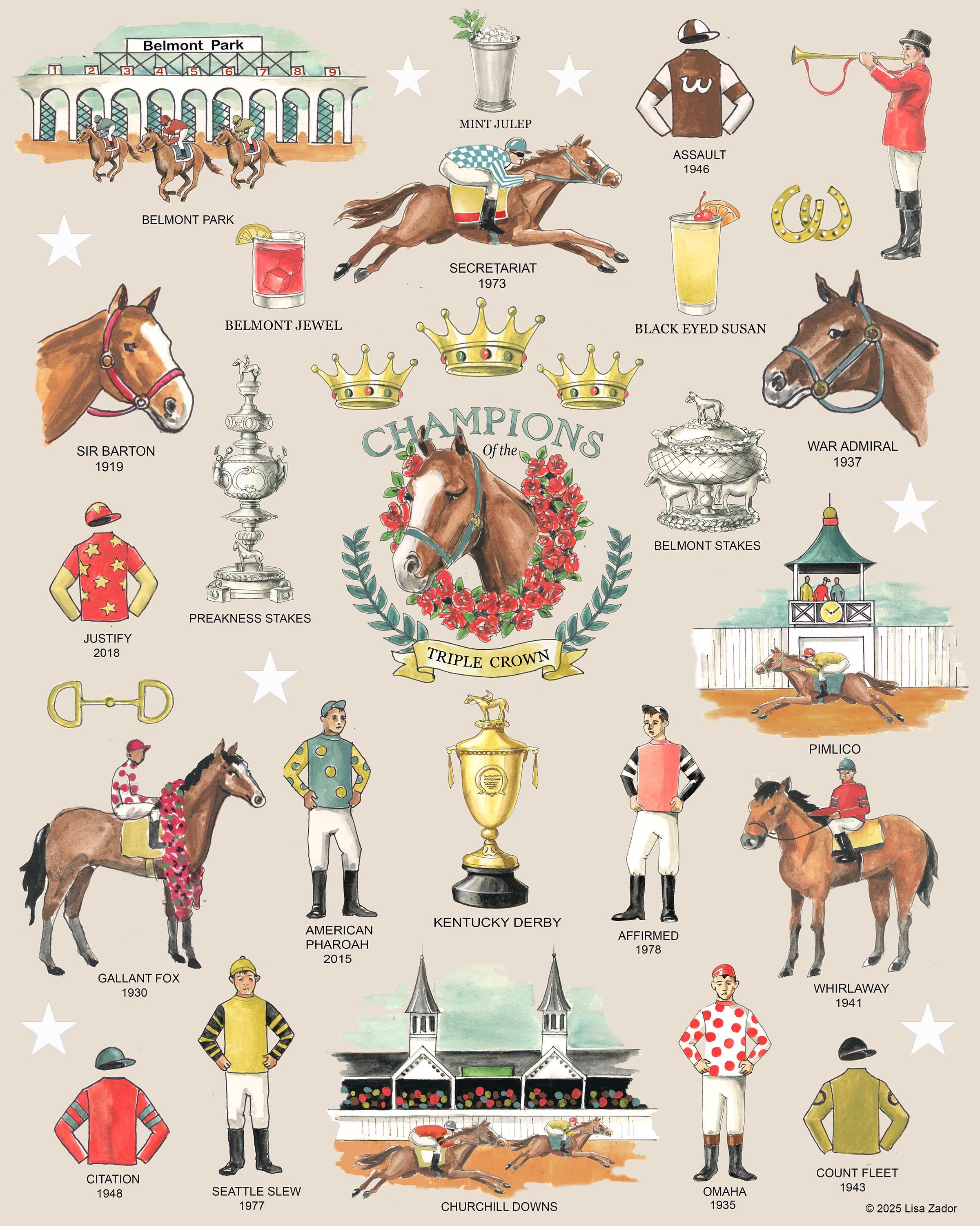Triple Crown Horse Racing Cards and Envelopes From Original