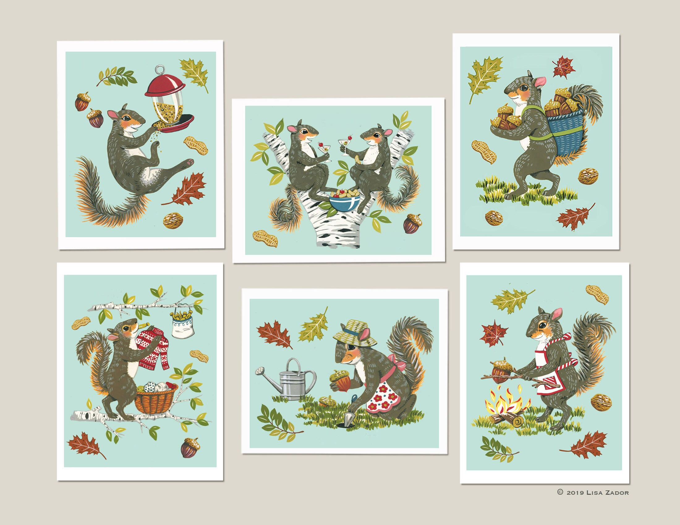 Humorous Squirrel Week Print – Retro Kitchen Art, Squirrel Lover