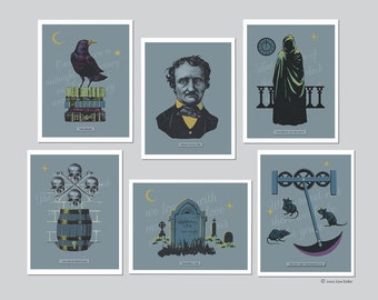 Edgar Allan Poe Card Set – Gothic Victorian Literary Art