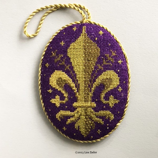 Fleur de Lis Cross-stitch Pattern - Florentine - Cross-stitch Ornament - PDF - Digital Download
