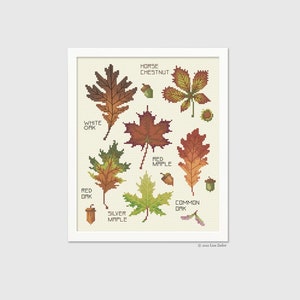 Autumn Leaves Cross-stitch Pattern Counted Cross-stitch - Etsy