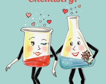 Valentine's Day Print -  Great Chemistry - Couple - Romantic - Engagement - love - anniversary gift - wedding - gift for her - gift for him
