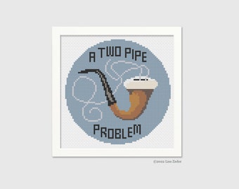 Sherlock Holmes Cross Stitch Pattern - Two Pipe Problem - Original