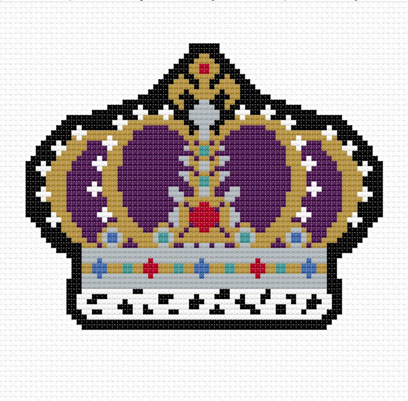 Queen's Crown Crossstitch Pattern Crown Ornament Etsy