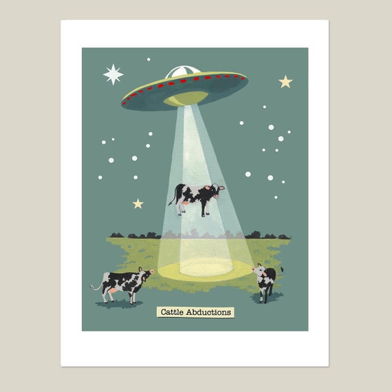 Flying Saucer UFO Poster Print Sci-fi Gift Alien Spacecraft Martians
