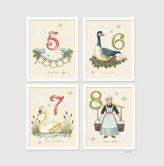 Twelve Days of Christmas Prints, Partridge in a Pear Tree