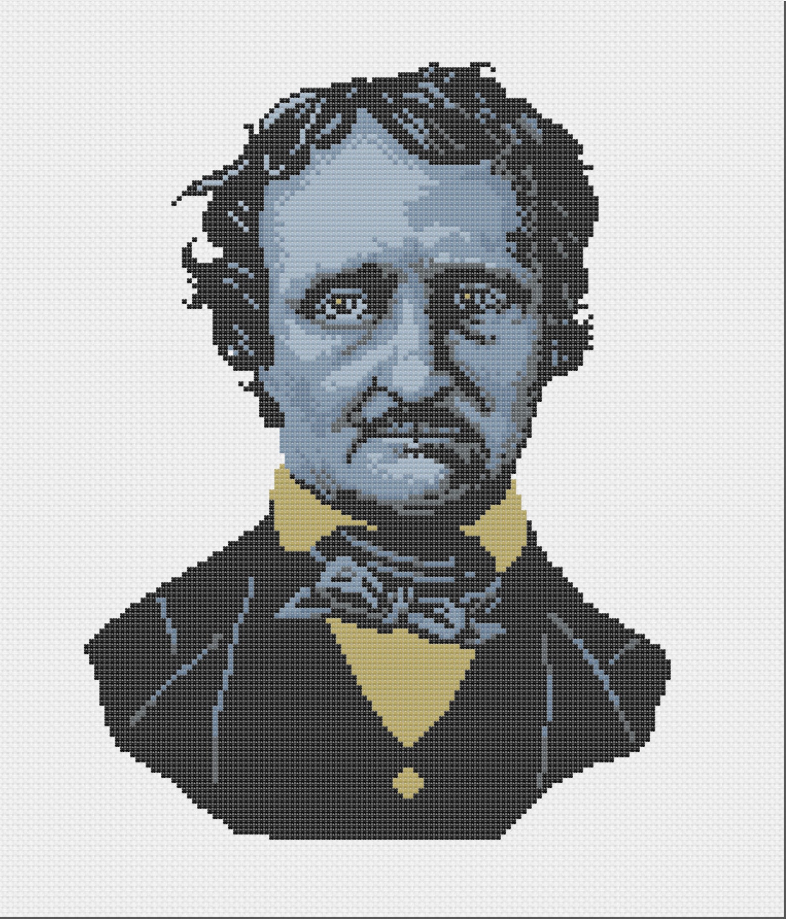 Edgar Allan Poe Cross-stitch Pattern Counted Cross-stitch | Etsy