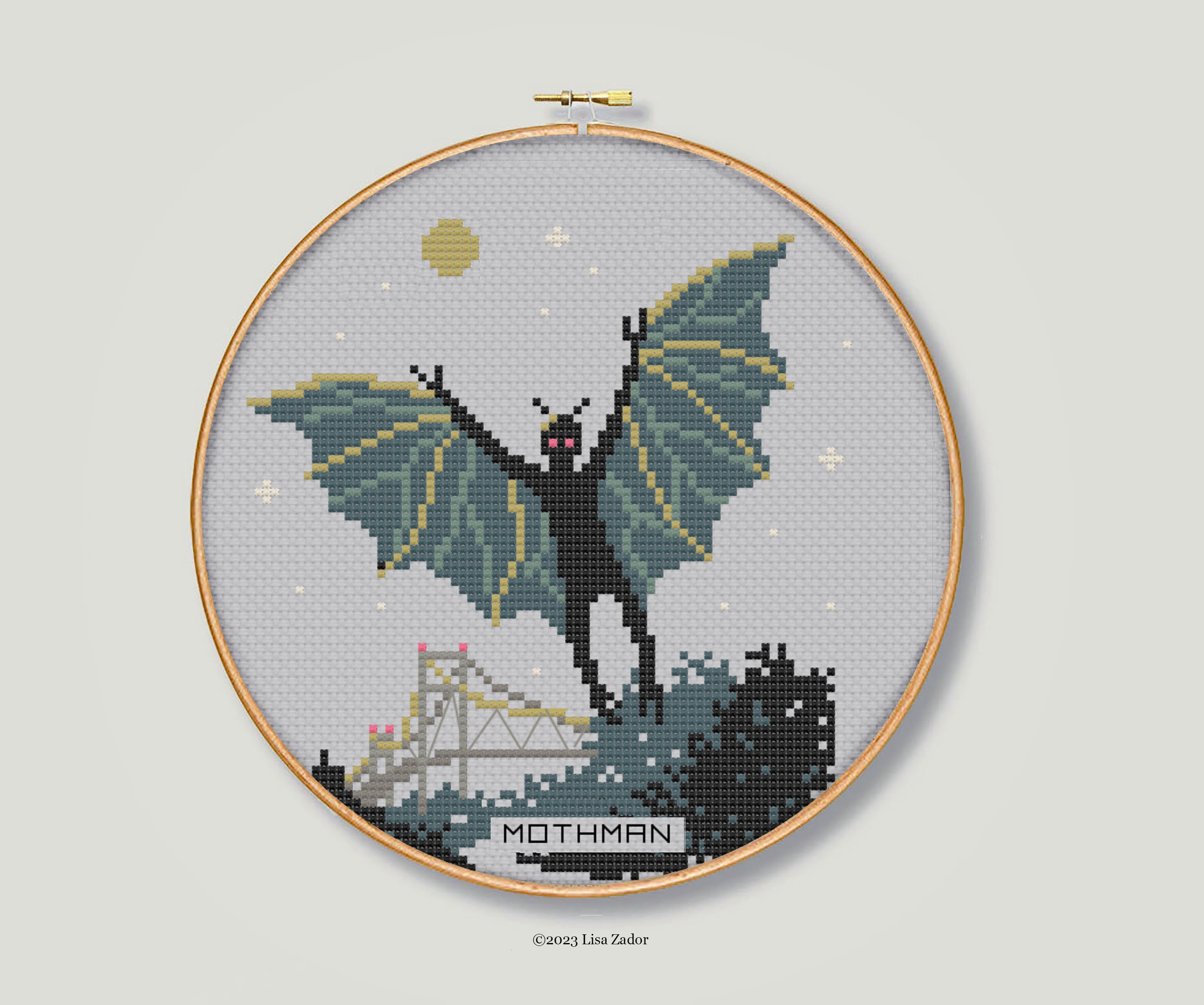 Mothman Cross Stitch - Etsy