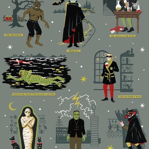 Monster Cards, Halloween Cards, Classic Movie Monsters, Dracula, Frankenstein, Mummy, Wolfman image 2