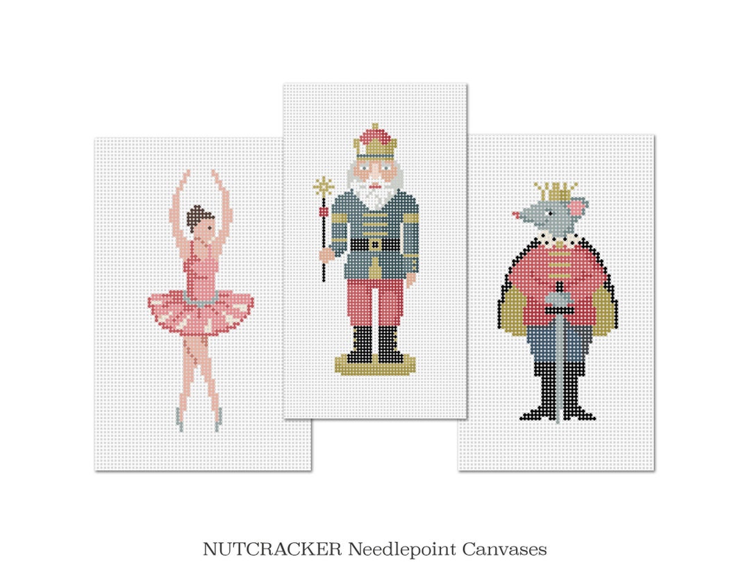 Nutcracker Ballet Needlepoint Canvases Mouse King Sugar Plum Fairy Hand