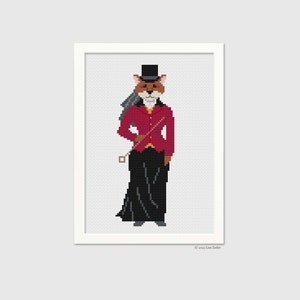 Needlepoint Canvas Fox Hunt Needlepoint Ornament Hand Painted Lady or Gentleman image 3