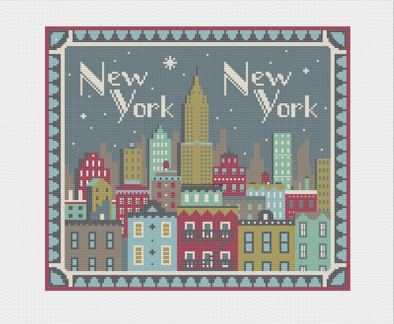 New York Cross Stitch Pattern Cityscape Needlepoint Pattern Etsy