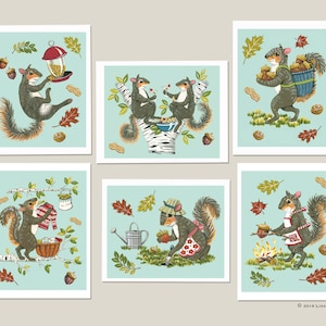 Cartes humoristiques sur les jours de la semaine, style rétro, lot de 6 cartes vierges avec enveloppes blanches