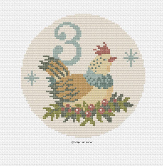 Povitrulya Kit Punto Croce Fai Da Te – Ghirlanda Di Natale Con Uccello Cardinale – 19x18,5 Cm