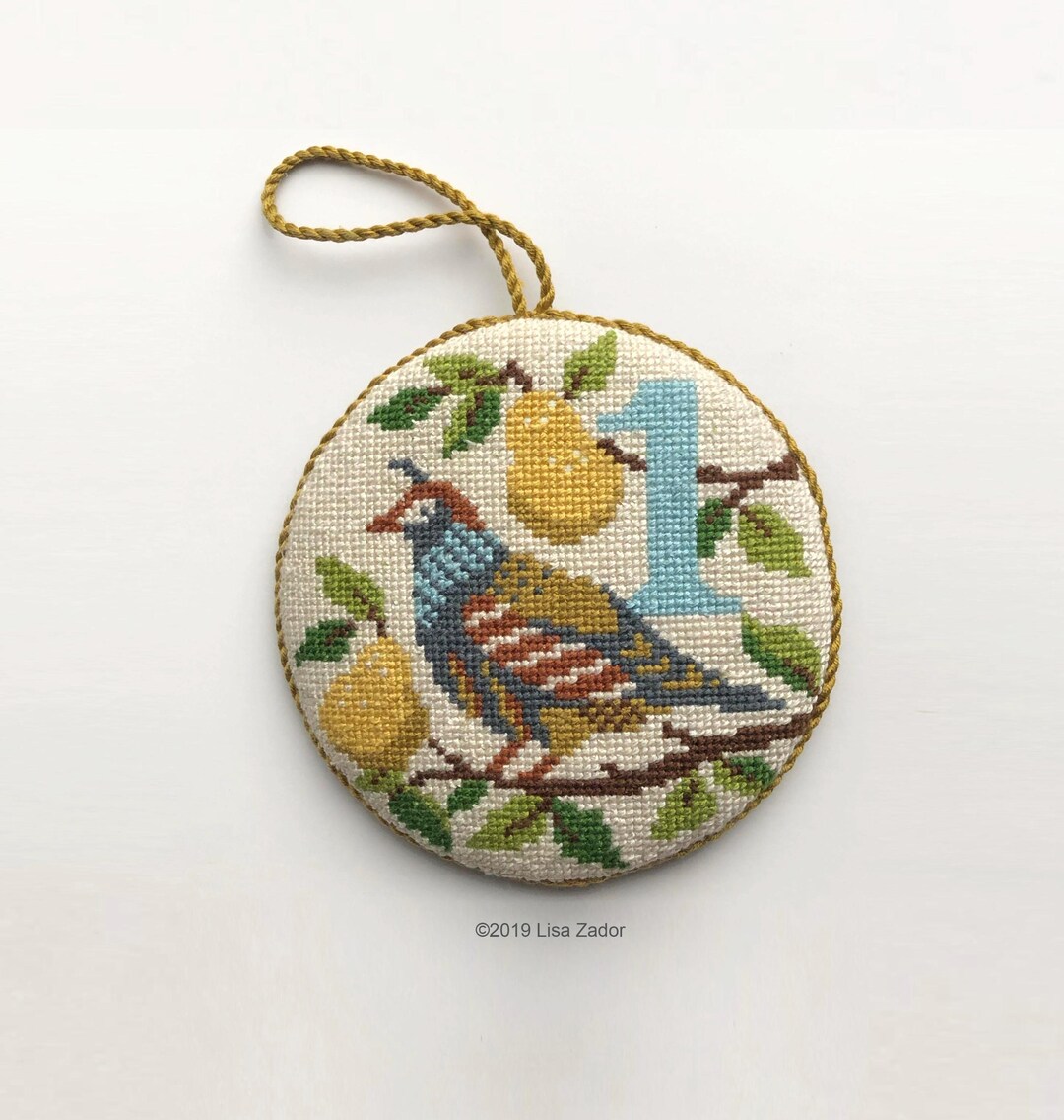 12 Days of Christmas Cross-stitch Pattern - Partridge - Original