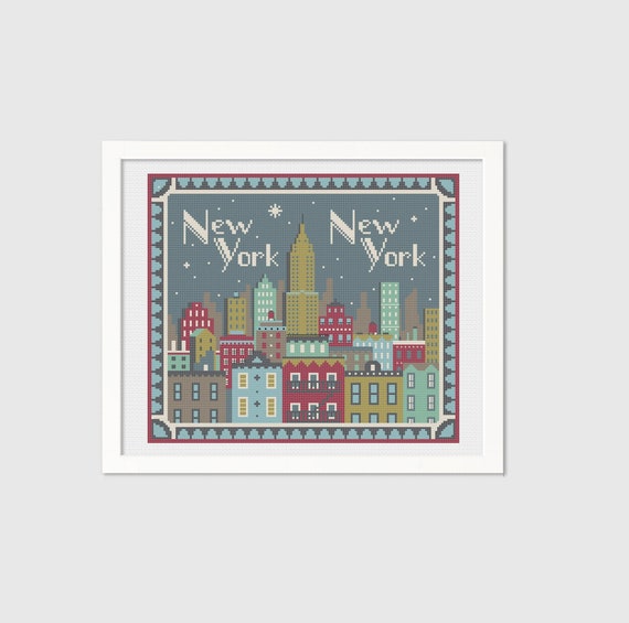 New York Cross Stitch Pattern Cityscape Needlepoint Pattern Etsy