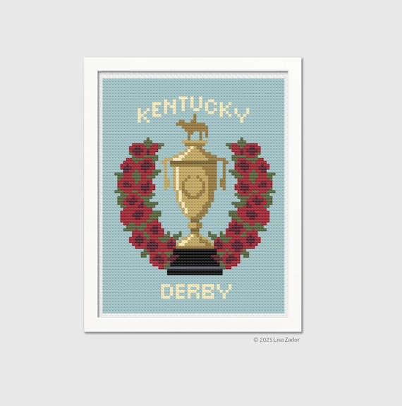 Kentucky Derby Needlepoint Ornament Canvas - Hand Painted From