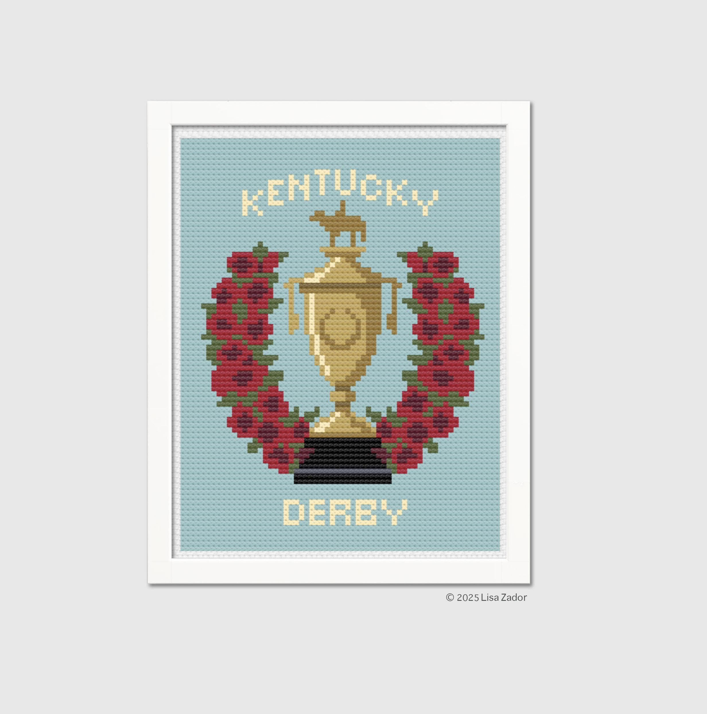Okiru daby リズム rhythm レトロ レア 希少 競馬 Derby Kentucky Derby Needlepoint Ornament Canvas - Hand Painted From