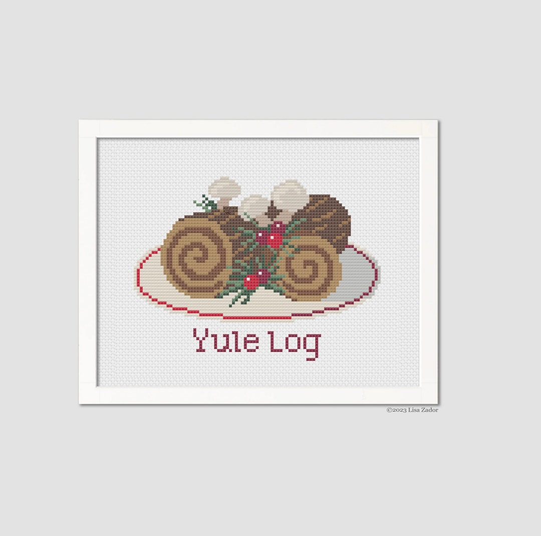 Yule Pattern Yule Log Cross-stitch Pattern - Buche De Noel - Christmas Cross-stitch ...