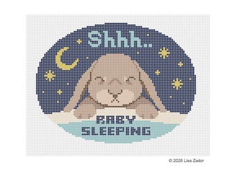 Baby Sleeping Needlepoint Canvas - Original Hand Painted Nursery Design