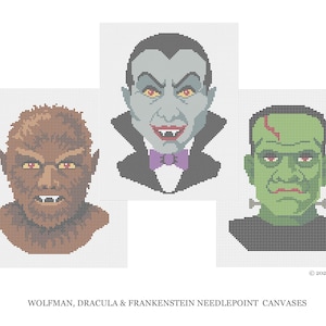 Monster Cards, Halloween Cards, Classic Movie Monsters, Dracula, Frankenstein, Mummy, Wolfman image 9