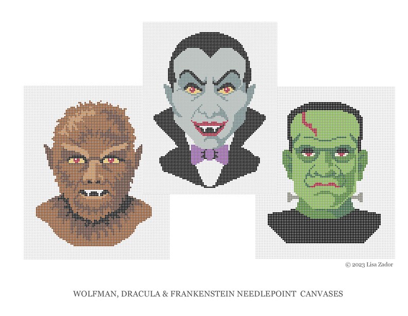 Monster Cards, Halloween Cards, Classic Movie Monsters, Dracula, Frankenstein, Mummy, Wolfman image 9