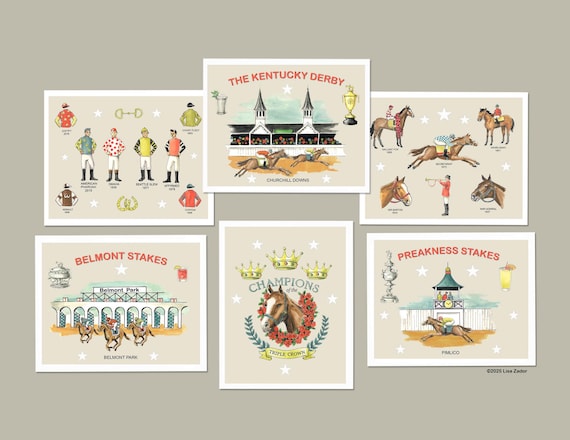Triple Crown Horse Racing Cards and Envelopes From Original
