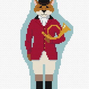 Lady Fox Hunt Cross-Stitch Pattern Counted Cross-stitch Needlepoint Pattern Instant Download PDF Digital image 6