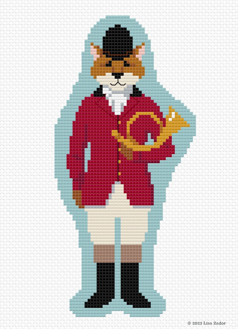 Lady Fox Hunt Cross-Stitch Pattern Counted Cross-stitch Needlepoint Pattern Instant Download PDF Digital image 6