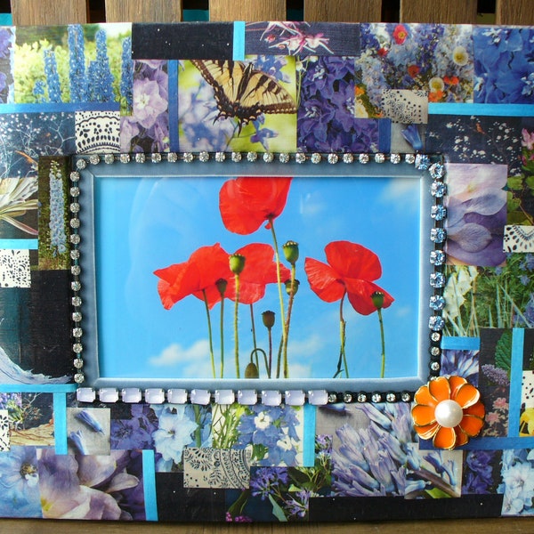 Decoupage Upcycled Magazine Collage Picture Frame