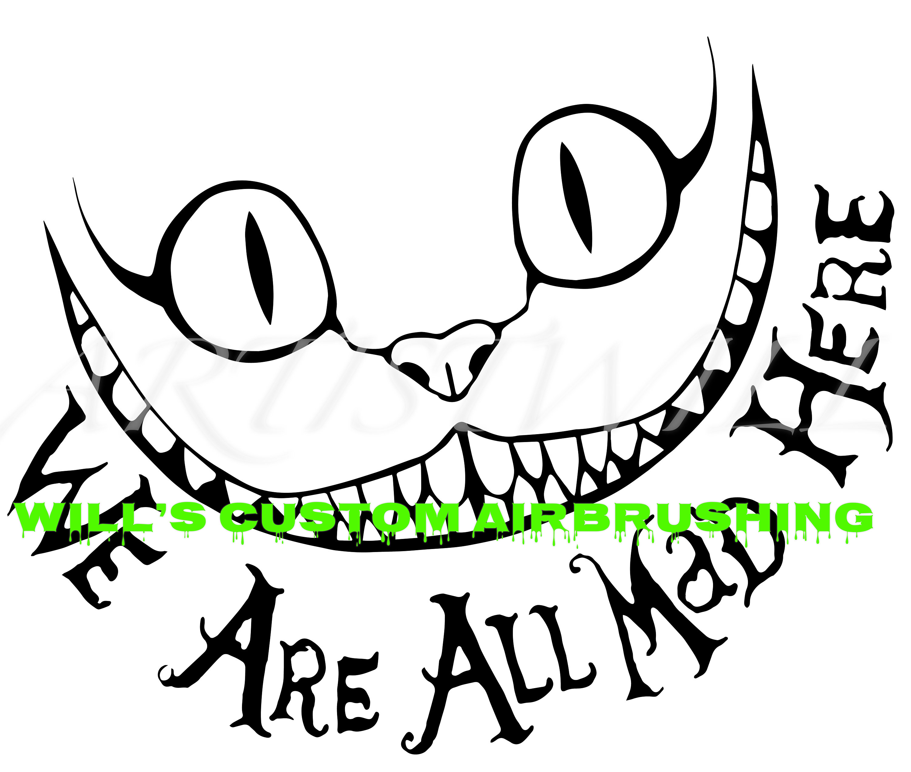 Cheshire Cat We Are All Mad Digital Download Card Making & Stationery