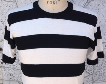 Avalos 1950's Style T-Shirt // Horizontal Stripe 100% Cotton // Elvis Presley // Rockabilly // Reproduction // New