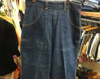 1950’s High Waist Crop Jeans With Pockets