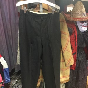 Mens 1950s Black Trouser Pants image 1