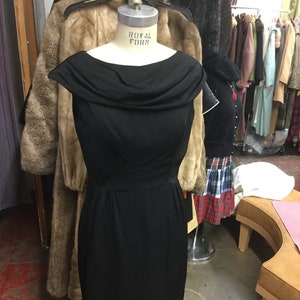 1950s Black Cocktail Dress image 1