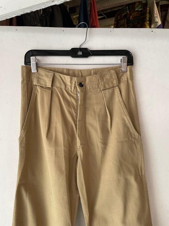 1970s Mens Khaki Flare Pants Gem